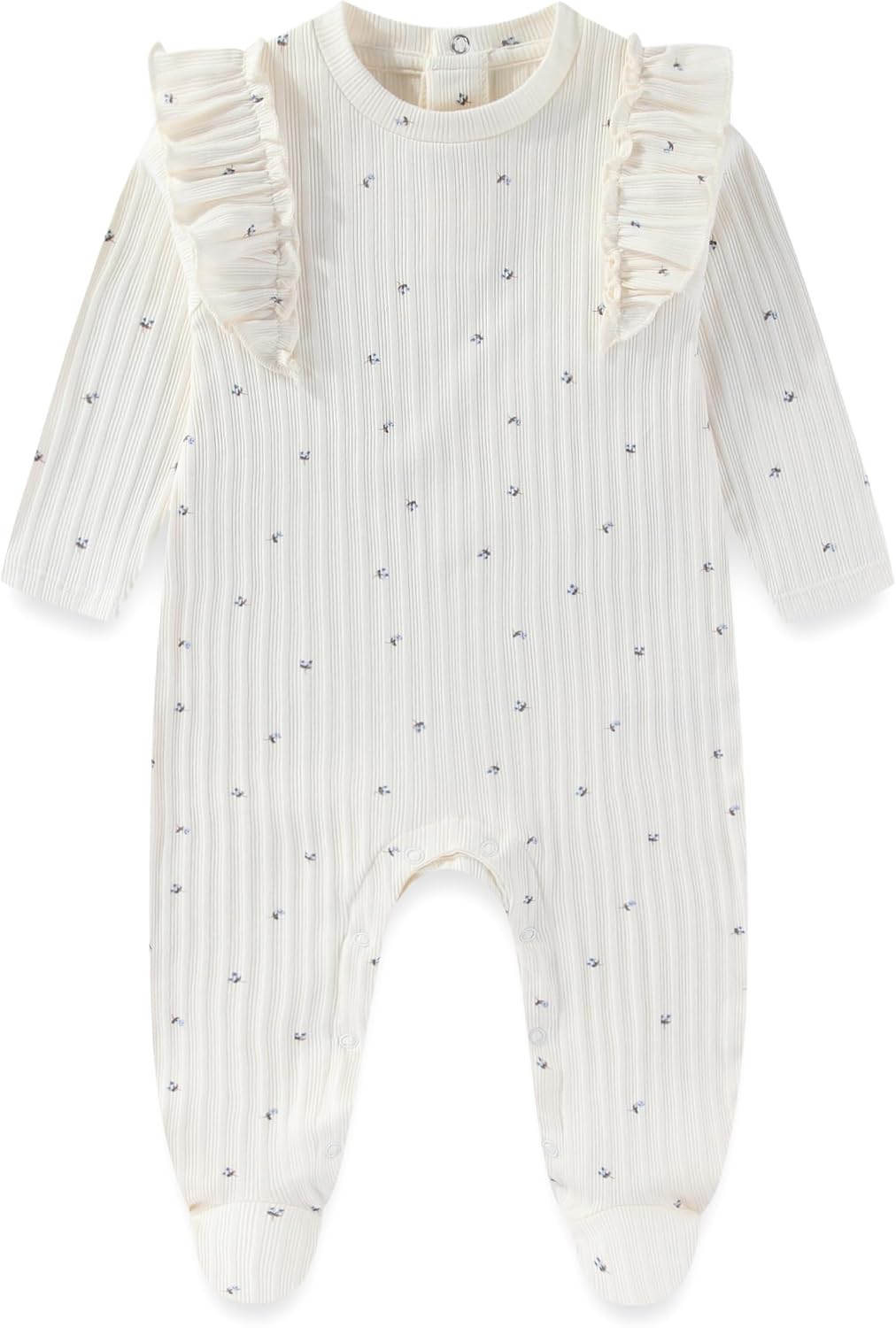Baby Girls 3-Piece Cotton Floral Outfit Set with Headband Soft Infant Romper Newborn baby clothes