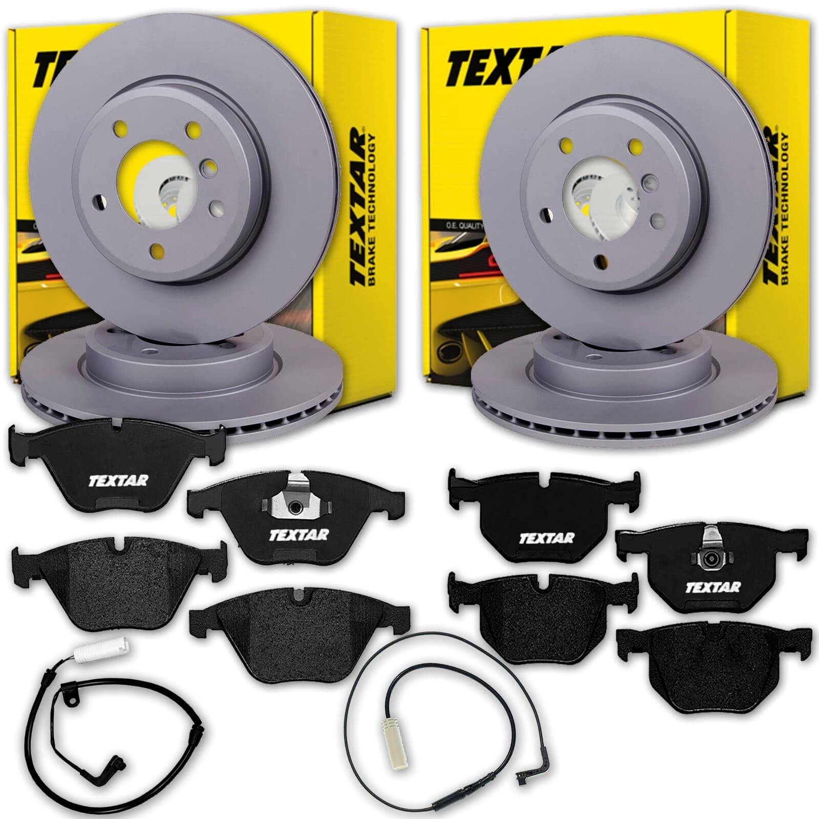 Textar Bremsscheiben + Beläge vorne + hinten | 92122605 + 2331211 + 92202003 + 2373201 + Textar Kompatibel mit 5 (E60)