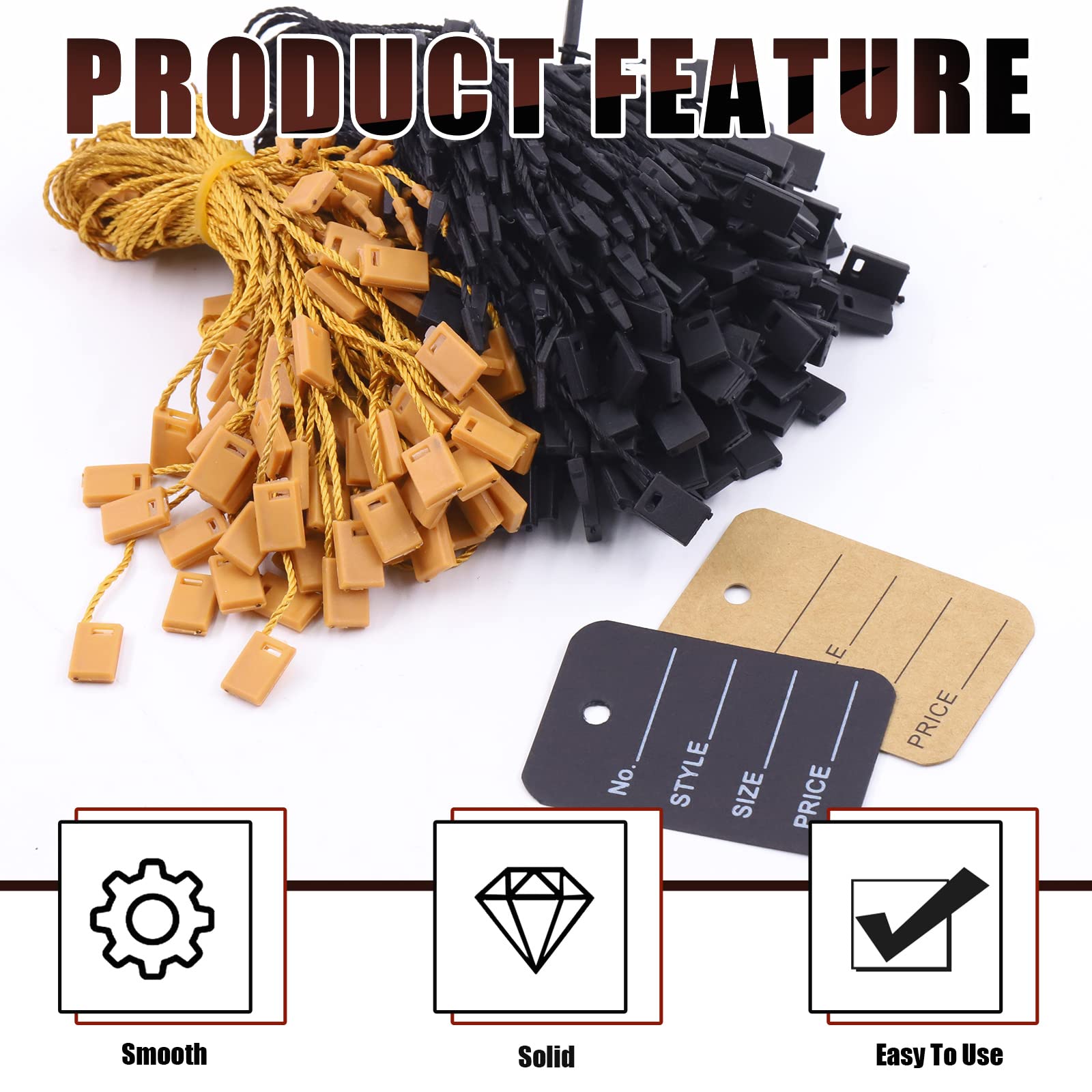 Hilitchi 1700Pcs 1.97" X 1.38" Price Tags with Hang Tag String and Black Pins - Image 3