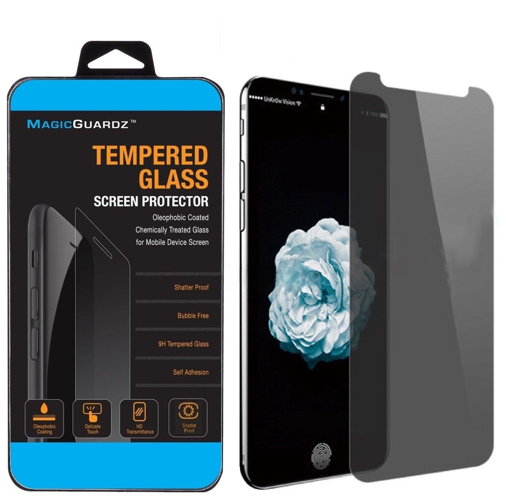 MagicGuardz®, Made for Apple 5.8" iPhone X, Privacy Anti-Spy Tempered Glass Screen Protector Shield, Retail Box