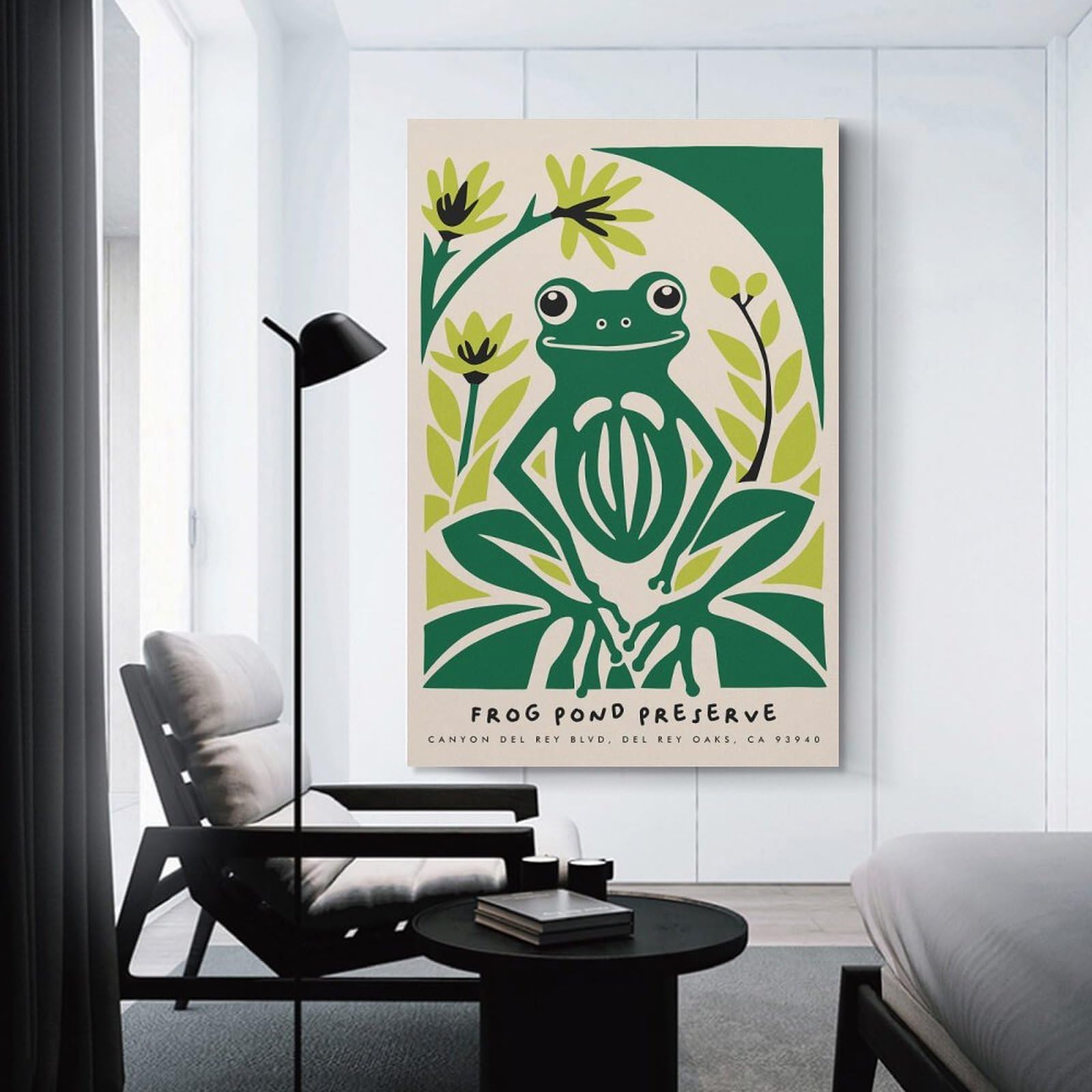 Junmoney Decorative Wall Artwork Cute Funny Frog Art, 24x36inch(60x90cm), for Living Room, Lounge Or Sitting Room, Modern Wall Decor for Cosy Interiors