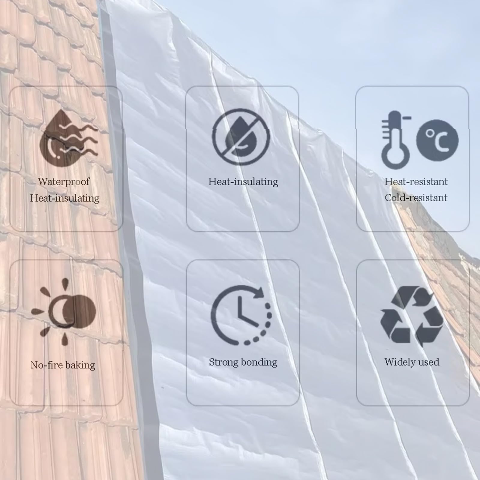 Rollo de contrapiso para techos con sellador autorreparable, protección impermeable para fugas y aplicaciones al aire libre
