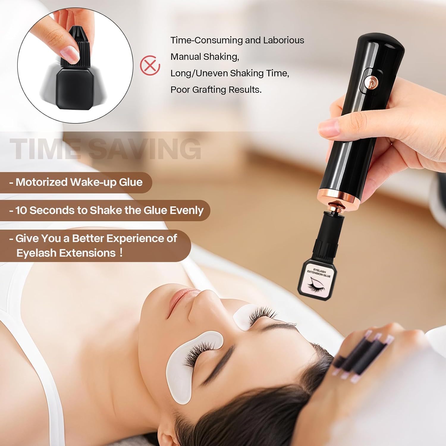 Glue Shaker for Eyelash Extensions, Black