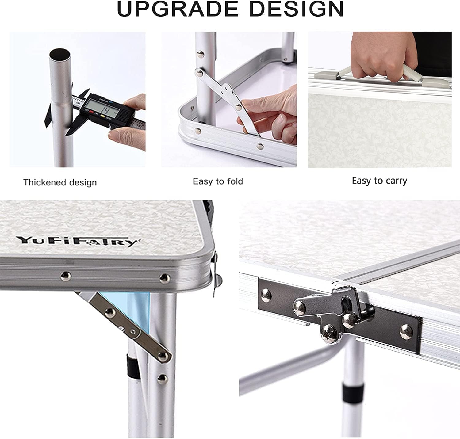 Folding Cp Table Small, 24''L x16''W with Adjustable Height Legs, Indoor