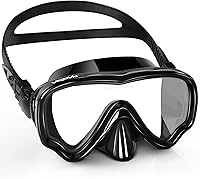 VegoVia Adult Swim Goggles with Nose Cover - 180° Panoramic HD Tempered Glass, No-Leak Silicone Diving Mask for Men Women Youth Swimming Snorkeling