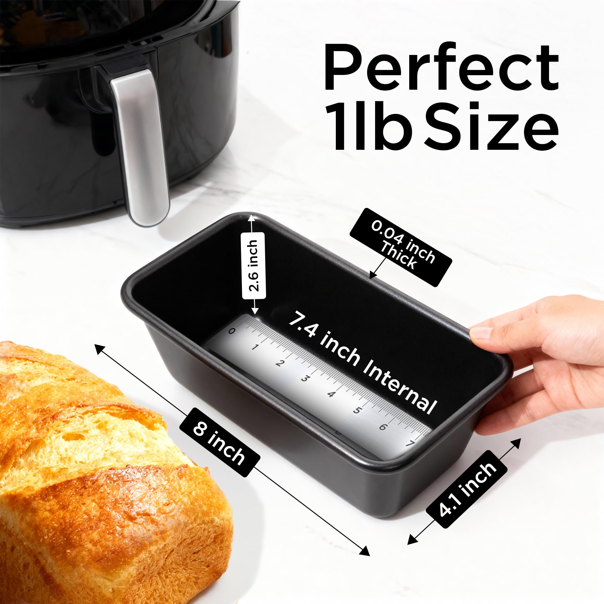 Wrenbury Pro-Set mit 2 Kastenformen mit Antihaftbeschichtung, 0.5 kg und 0.9 kg Kastenform, hohe Leistung, doppellagig, BPA-frei, antihaftbeschichtet, Backform für Brot und Kastenform zum Backen