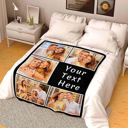 Miniatura 4 de Mantas de fotos, 5 fotos, mantas y mantas personalizadas, manta de fotos personalizada, regalos para familiares, amigos, hombres, mujeres y niños