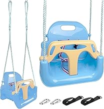 KINSPORY Children's Swing, 3 in 1 Swing, Children's Garden Swing for Indoor and Outdoor (Light Blue)