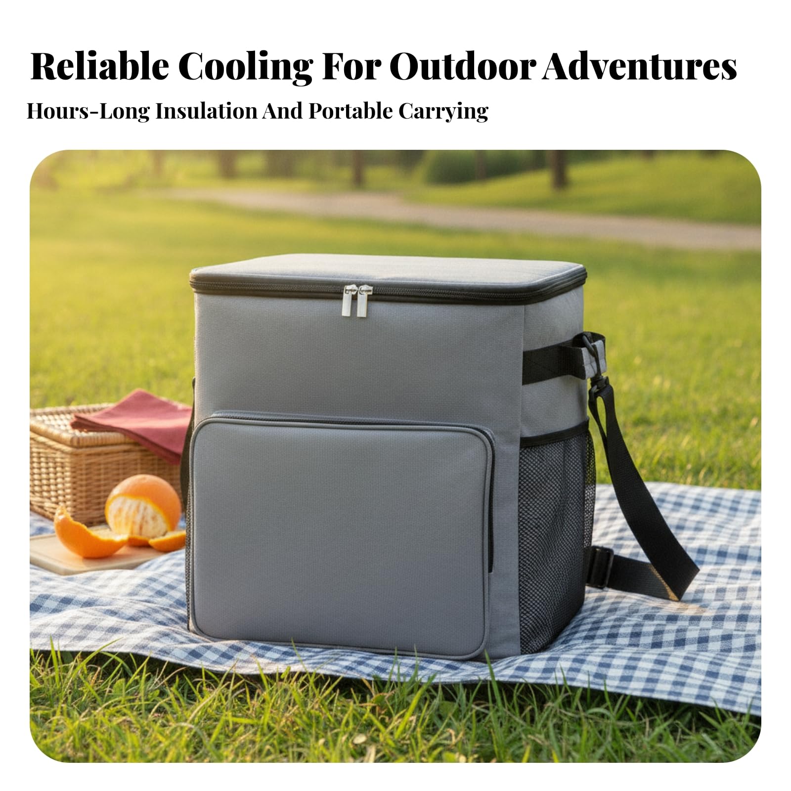 MERIGLARE Bolsa Enfriadora la Oxford Aislada | Nevera Portátil con Correa Hombro, Funcional, Bolsa Térmica con Bolsillo Frontal, para Picnic, Acampada, Viajes en Coche