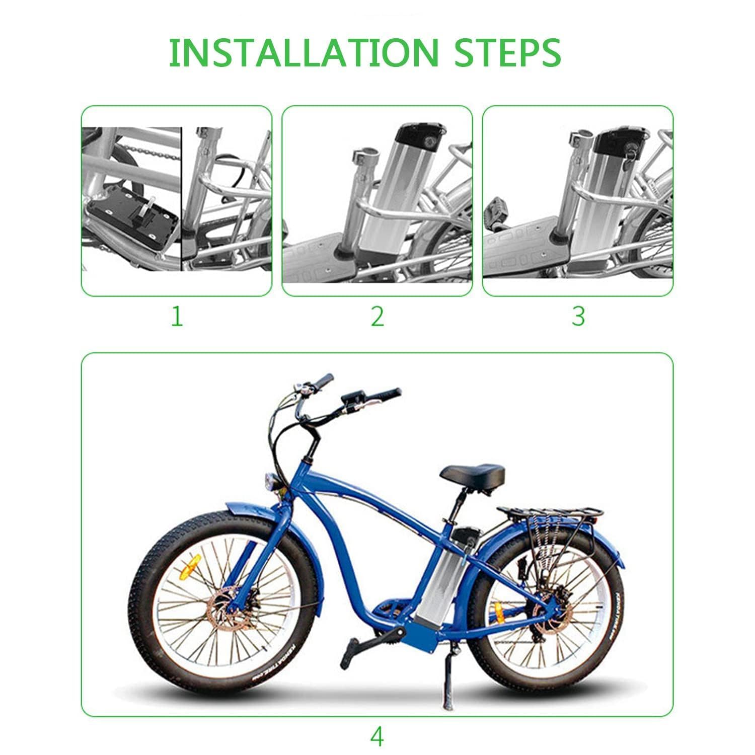 E-Bike Fahrrad Pedelec Akku 48V/36V 15.6Ah/18Ah/20Ah Lithium-Ionen Akku mit Ladegerät und BMS, für 250W 350W 500W 750W 1000W Elektrofahrrad Motor