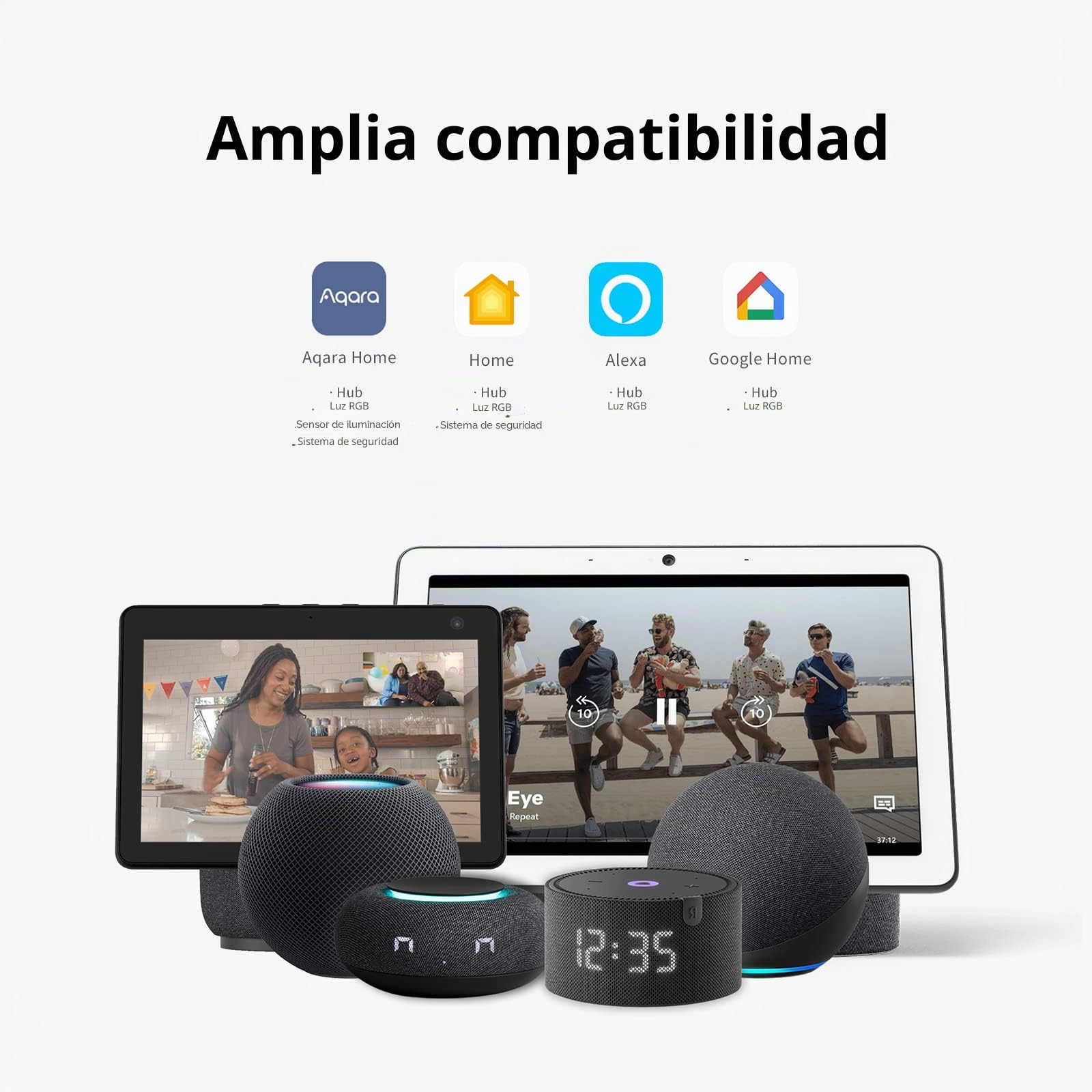 Aqara Hub de Domótica M1S Gen 2(Requiere Wi-Fi de 2,4 GHz) | Puente Doméstico para Sistema de Alarma y Domótica, Control a Distancia, Compatible con Alexa, Google Home, HomeKit e IFTTT