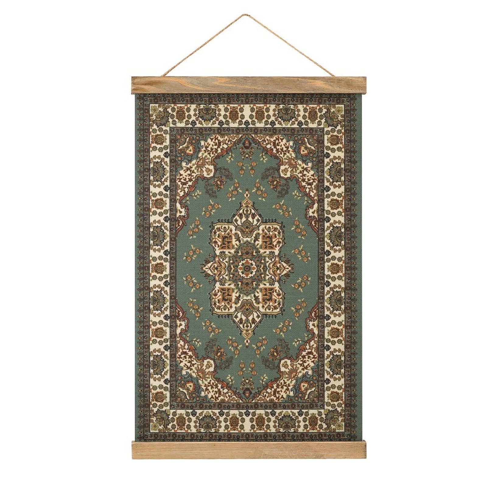 FekiLoot Oriental Traditional Wall Art Poster Hanger Frame Linen Wall Art Decor Vintage Hanging Poster Hanging Wall Decor Rustic Retro Wall Art Print for Living Room Decor 20.4 X 13.1Inches