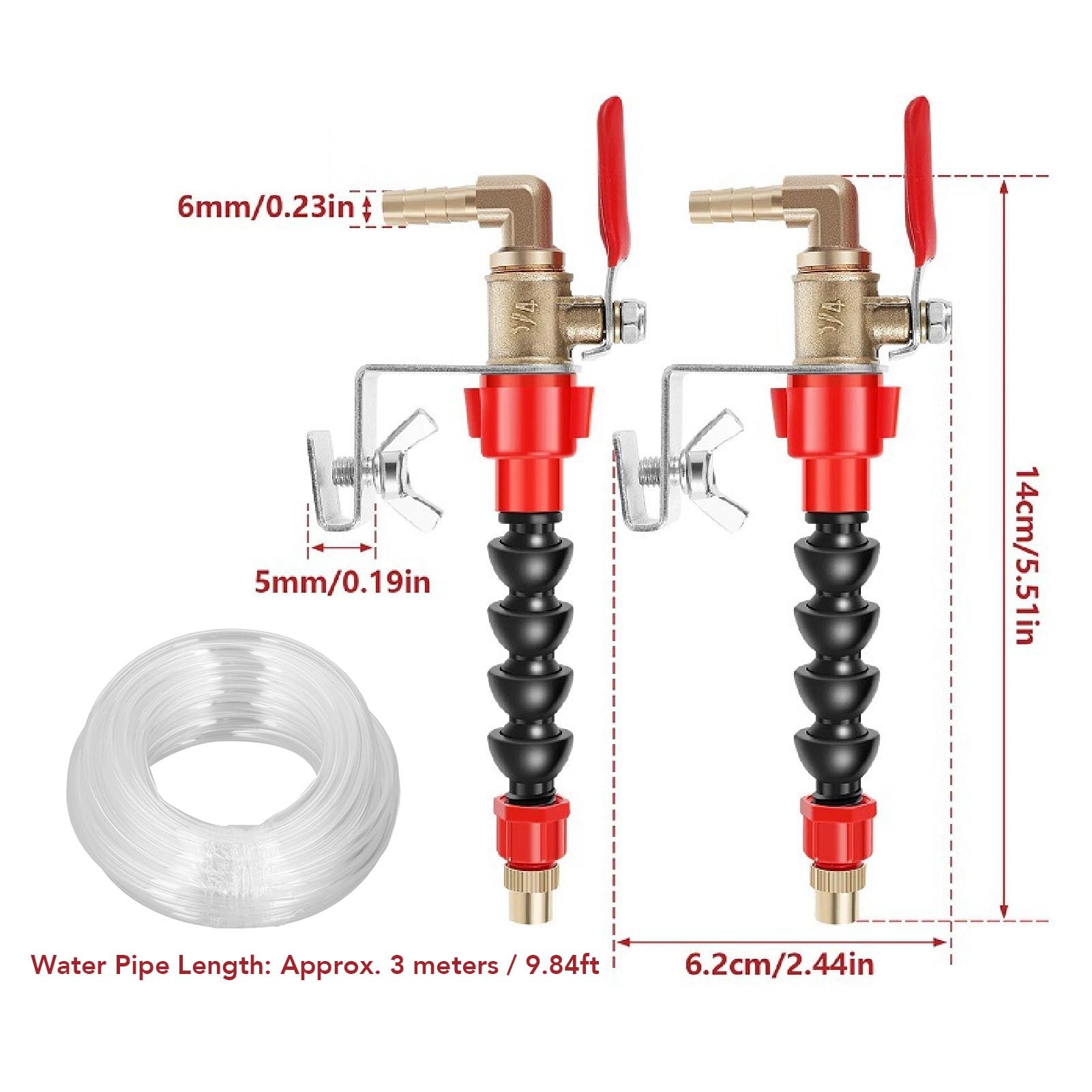 Pulvérisateur d'eau pour Meuleuse d'angle, Buse D'arrosage Anti-poussière avec Tuyau de 3 Mètres pour Machine de Découpe, Installations de Refroidissement et Surfaces de Nettoyage