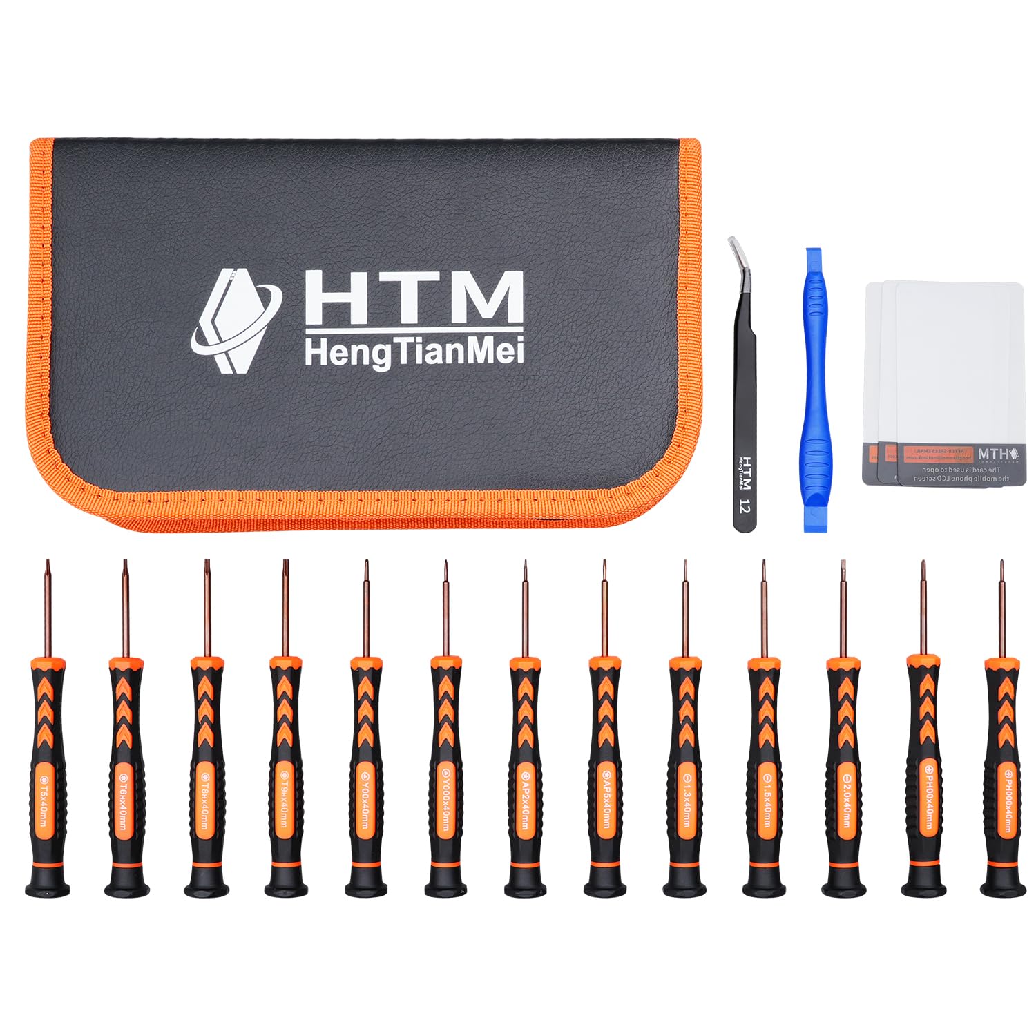 HengTianMei 18-Piece S2 Precision Screwdriver Set with Case- Torx, Phillips, Flat Head, Triangle, Hex, Micro Magnetic Screwdriver Repair Tool Kit for Computer, Phone, PC, Laptop, Eyeglass, Xbox