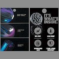 Vista 3 de True Athlete Strada Tritan - Vaso agitador con bola batidora de alambre, color dorado (28 onzas líquidas)