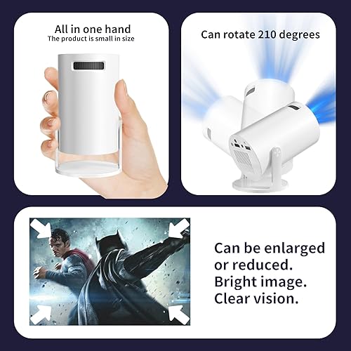 Miniatura 2 de Proyector portátil 1080P de pantalla de 130 pulgadas  Proyección compatible con 4K Espejo estable con cable con HDMIUSB  Mini proyector para