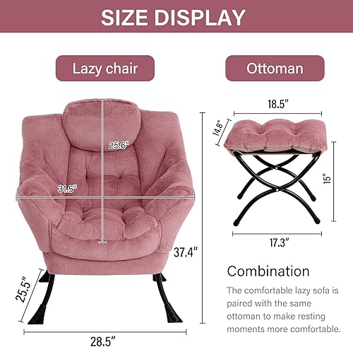 Miniatura 102 de Lita Silla relajada con otomana, tapizado ornamental, moderno de ocio, contemporáneo para lectura con reposabrazos, un bolsillo lateral para sala de