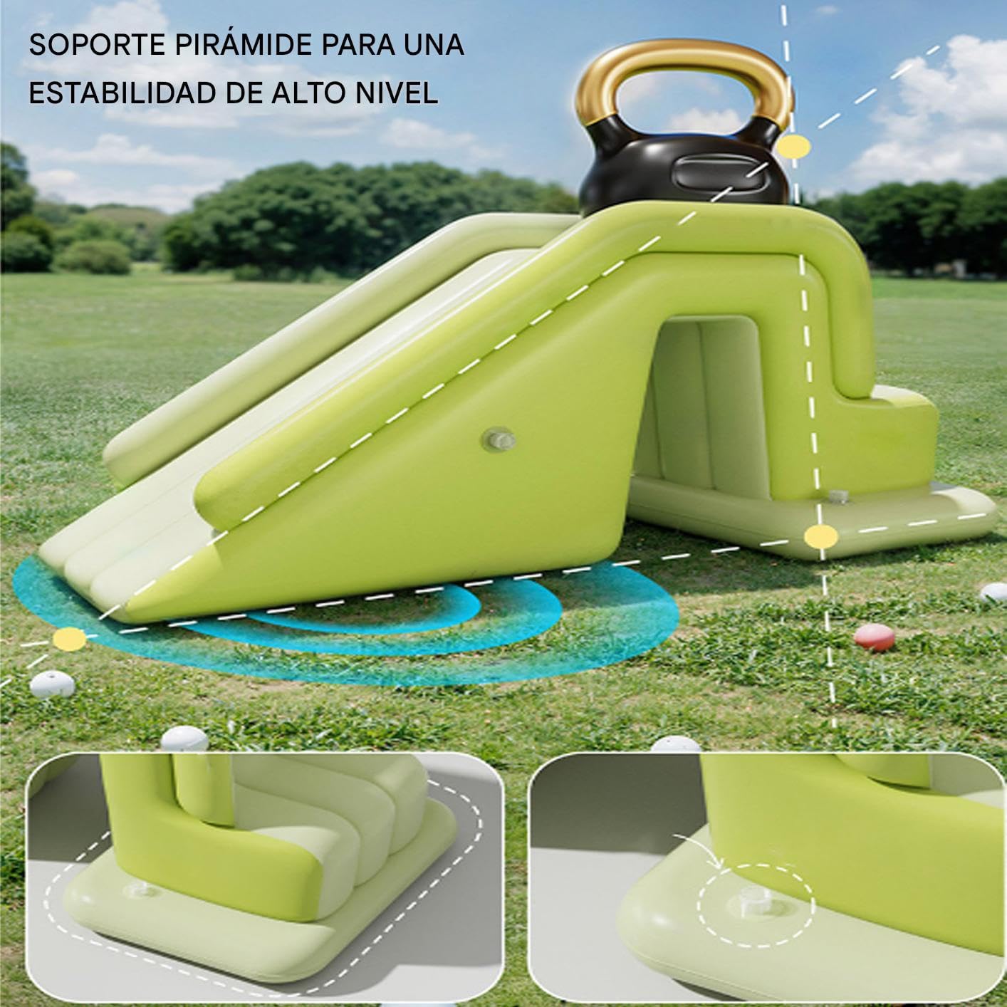 Tobogán Hinchable para Piscina Rampa Plegable Antideslizante de tamaño