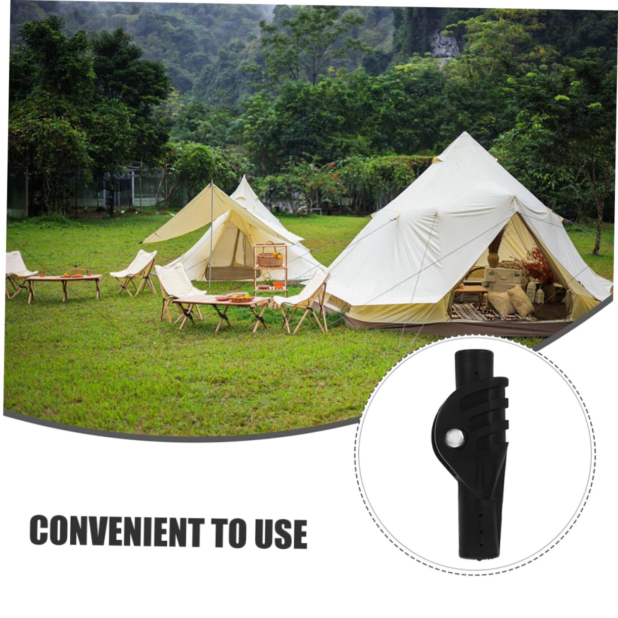 TOYANDONA Joint De Tente Glamping Soutien Accessoire De Tente Ajustable Joint De Bricolage pour Tige De Support Connecteur De Tige De Support De Tente Nylon Black