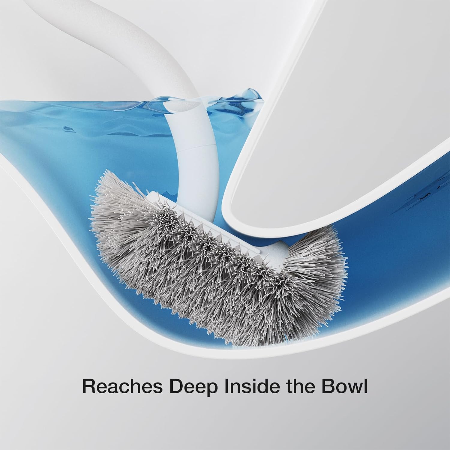 Toilet Cleaner Brush, Diveotree Toilet Brush and Holder for Dead Corner Cleaning, Wall Mounted Toilet Bowl Brush for Bathroom Decor, Toilet Scrubber Brush for Home/Hotel (White, Square-1pack) image 2