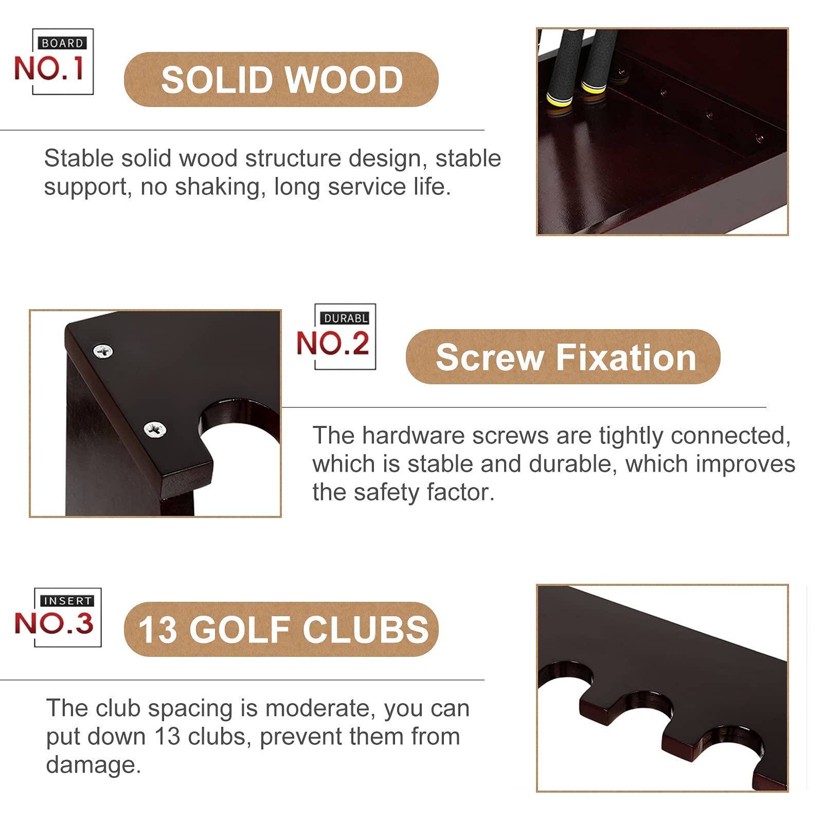 Amazon | ゴルフクラブスタンド 木製ゴルフクラブ主催者、13穴の大型