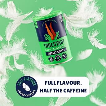 TrueStart Instant Coffee, Lightly Caffeinated, 100g, 3 Pack | Barista Grade, Full Flavour Premium Freeze Dried - 50:50 Colombian & Brazilian Arabica - Mycotoxin-Free & Antioxidant Rich