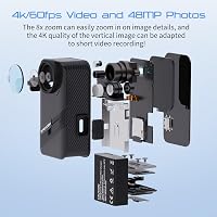 Apexcam K20 Érintőképernyős Akciókamera 4K60FPS 48MP WiFi 20m Vízálló Sportkamera 64GB Kártyával és Távirányítóval 2