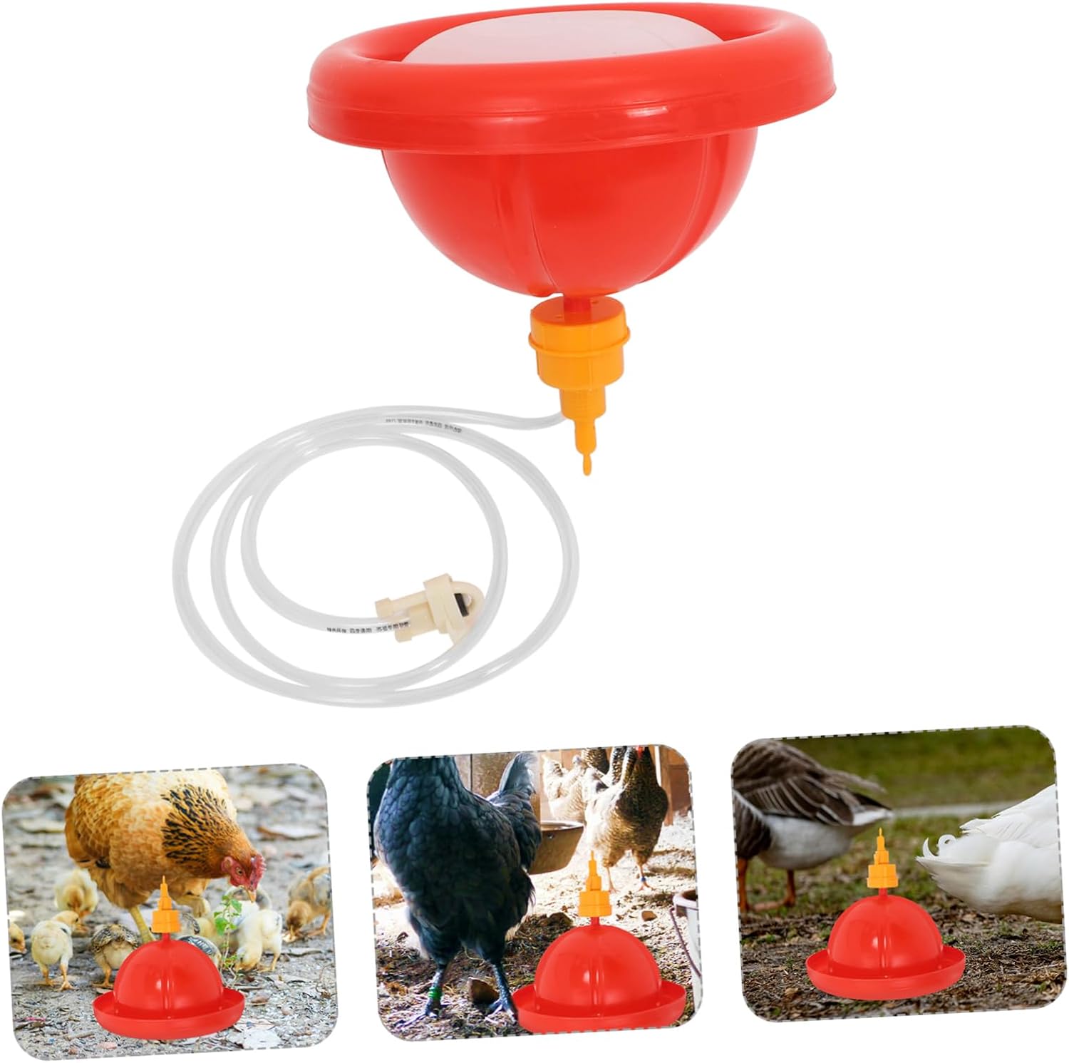 LIOOBO Automatic Chicken Waterer Kit for Poultry 1 Set Chicken Drinkers Water Bowl Suitable for Ducks and Geese Easy to Use
