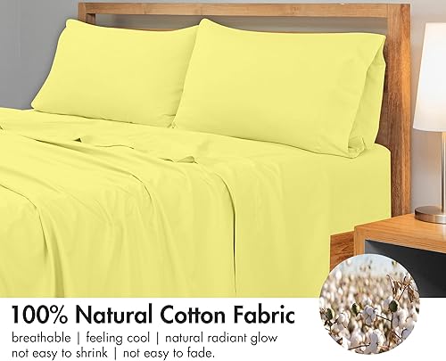 Miniatura 4 de Royale Linens Sábana Plana de Algodón Peinado de Fibra Larga 100% con 300 Hilos - Súper Suave - Sábanas Superiores - Sábana Plana King Se Vende Por