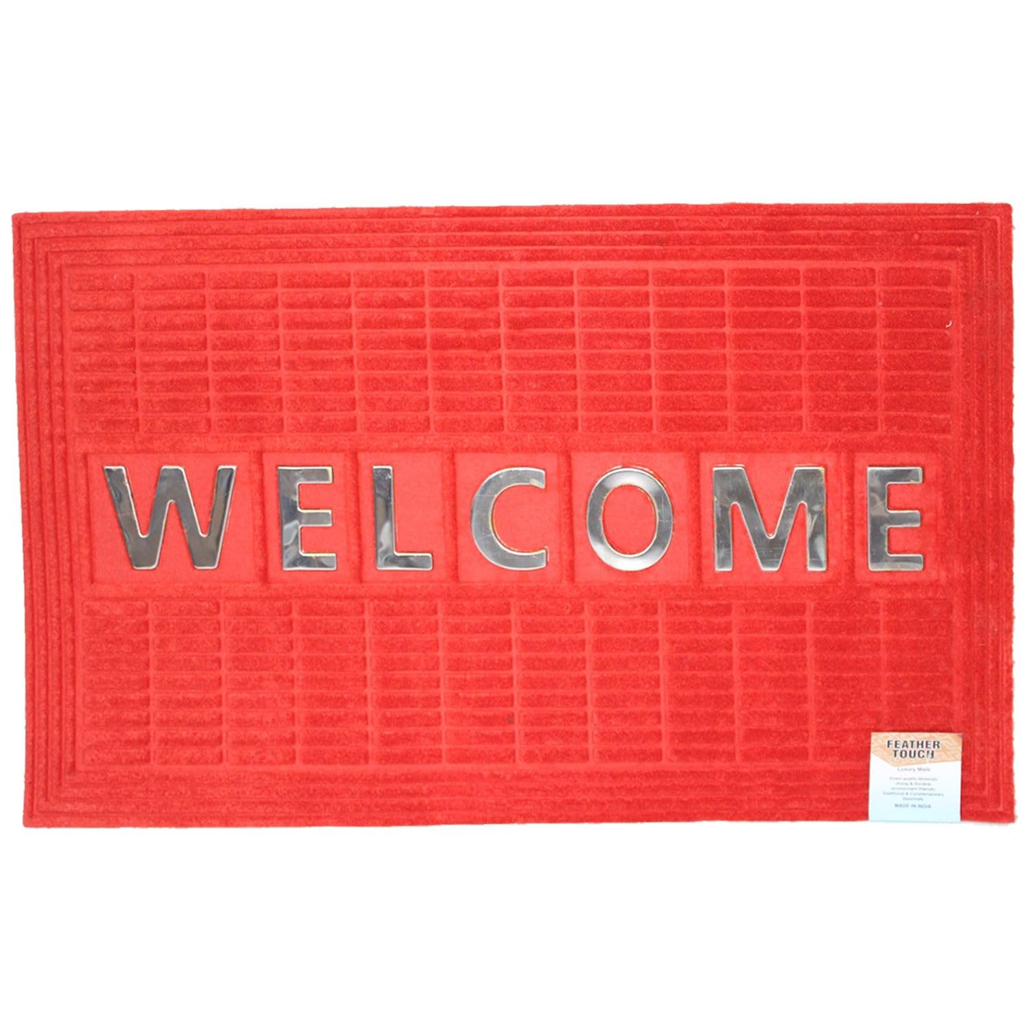Home SmartWelcome Mat Anti-Slip Entrance Door Mats with Low Pile Indoor Outdoor Floor Mat for Home Bedroom Bathrrom Office and Main Door (Red)