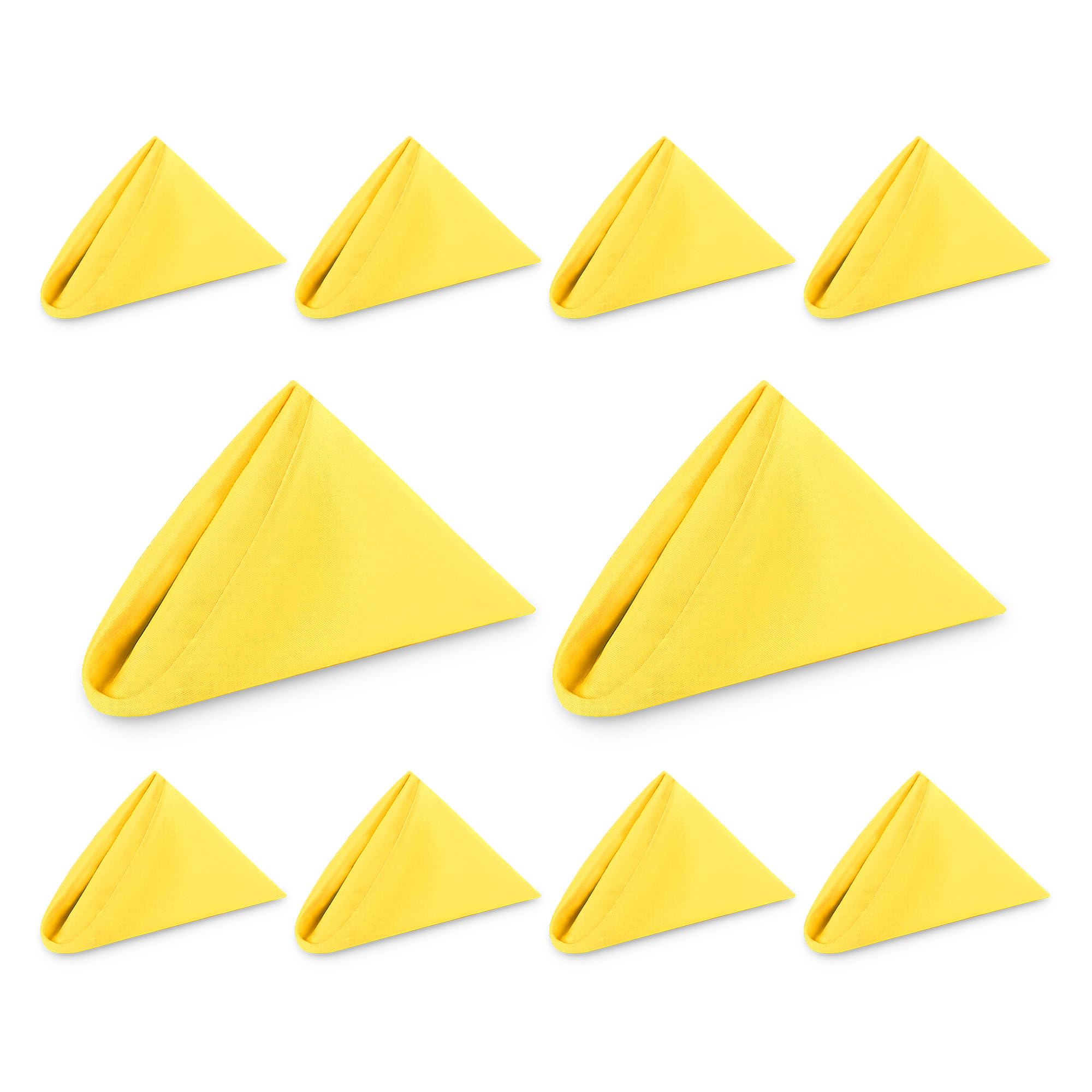 WedDecor Reusable 50cm x 50cm Fabric Lemon Yellow Dinner Napkins – Polyester Table Napkins with Hemmed Edges, Easy-Care, Washable for Weddings, Banquets, Parties & Home Use, 10pcs — image 1