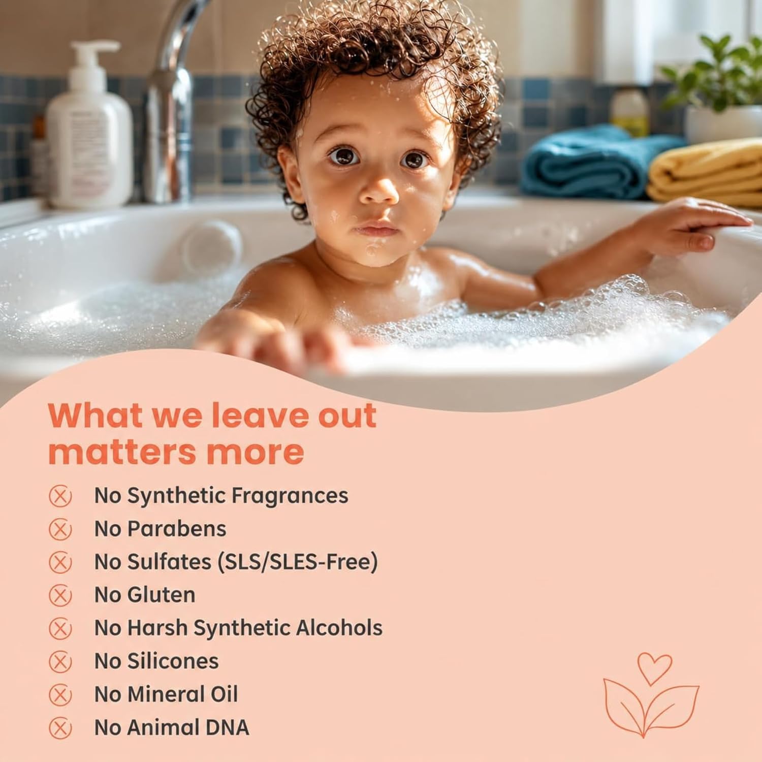 Organic Baby Shampoo & Body Wash, Rose Water Tear-Free Newborns 400ml | COSMOS Organic Certified • Hypoallergenic • Sulfate & Paraben-Free • Vegan • Dermatologist Tested