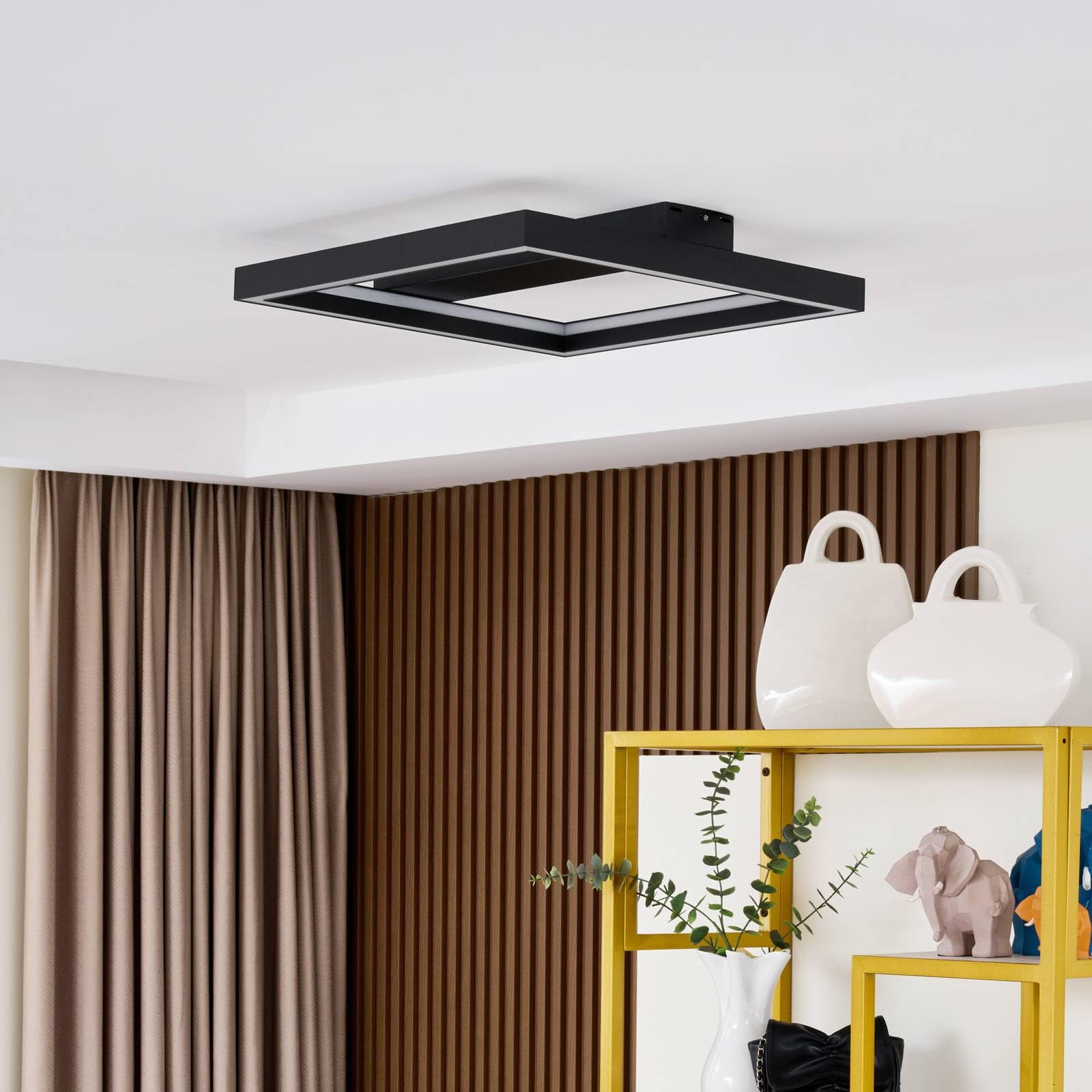 Lucande LED Deckenlampe dimmbar 50 cm, RGB Backlight wechselbare Lichtfarbe (2700-6500K) Fernbedienung App Steuerung Smart Home Wohnzimmerlampe