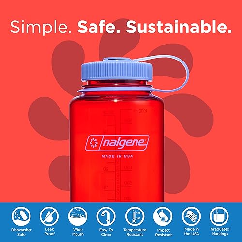 Miniatura 9 de Nalgene Sustain - Botella de agua de Tritan sin bisfenol A hecha con un 50 % de material derivado de restos de plástico, 32 fl oz, boca ancha