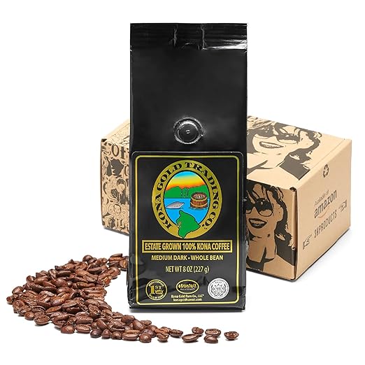 Kona Gold Coffee Whole Beans 8 oz, by Kona Gold Rum Co