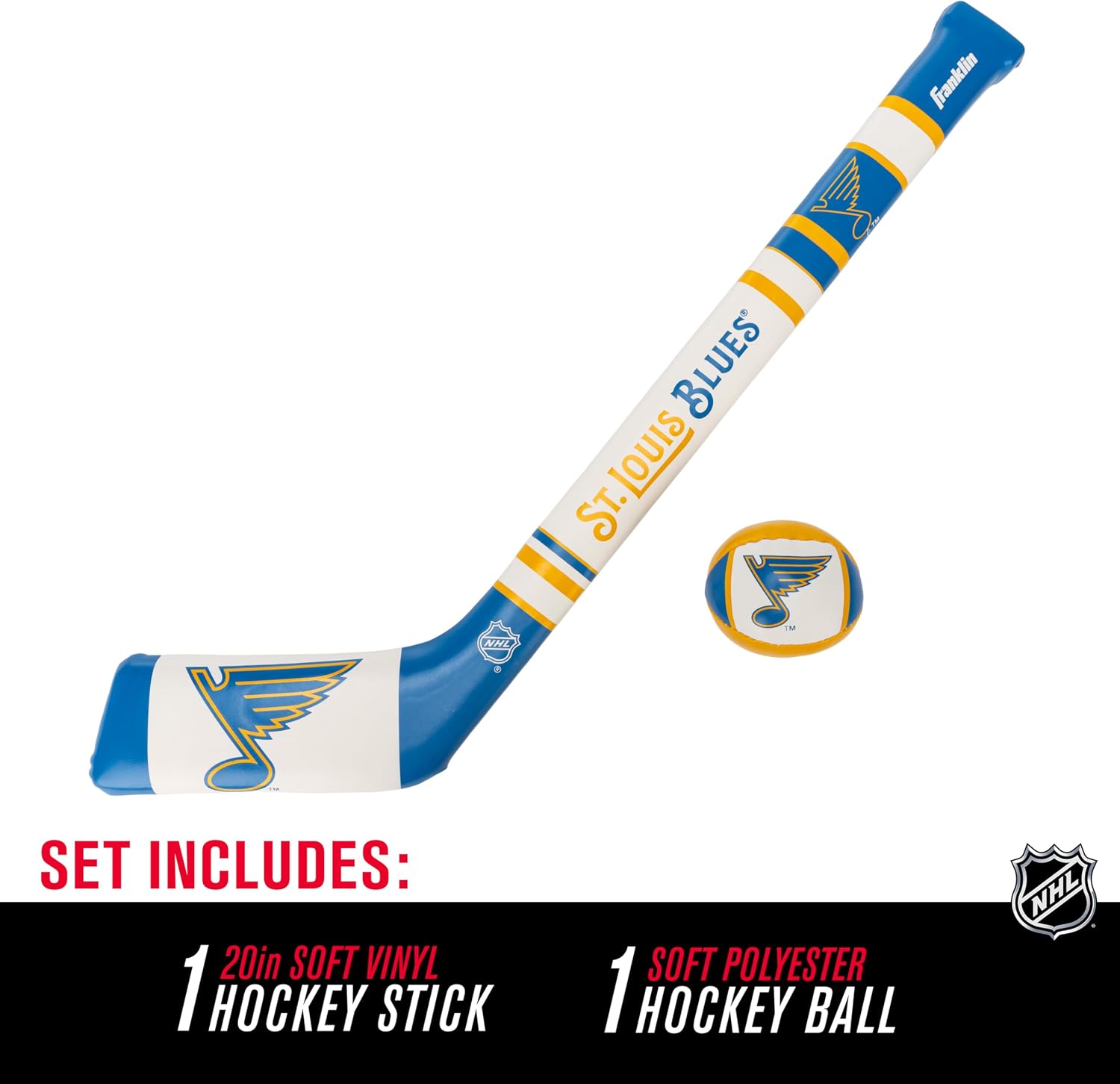 Franklin Sports NHL Team Mini Soft Hockey Stick Set - NHL Team Soft Foam Mini Hockey Stick and Ball - Great Toy for Kids