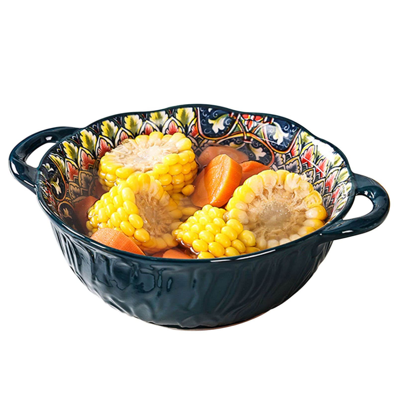 Vaisselle Bol à soupe ramen en céramique, tasse à soupe, grand bol à ramen en céramique, bol à soupe à l'oignon profond allant au four, bol de service allant au micro-ondes.-vert-1000 ml 35 oz (couleu
