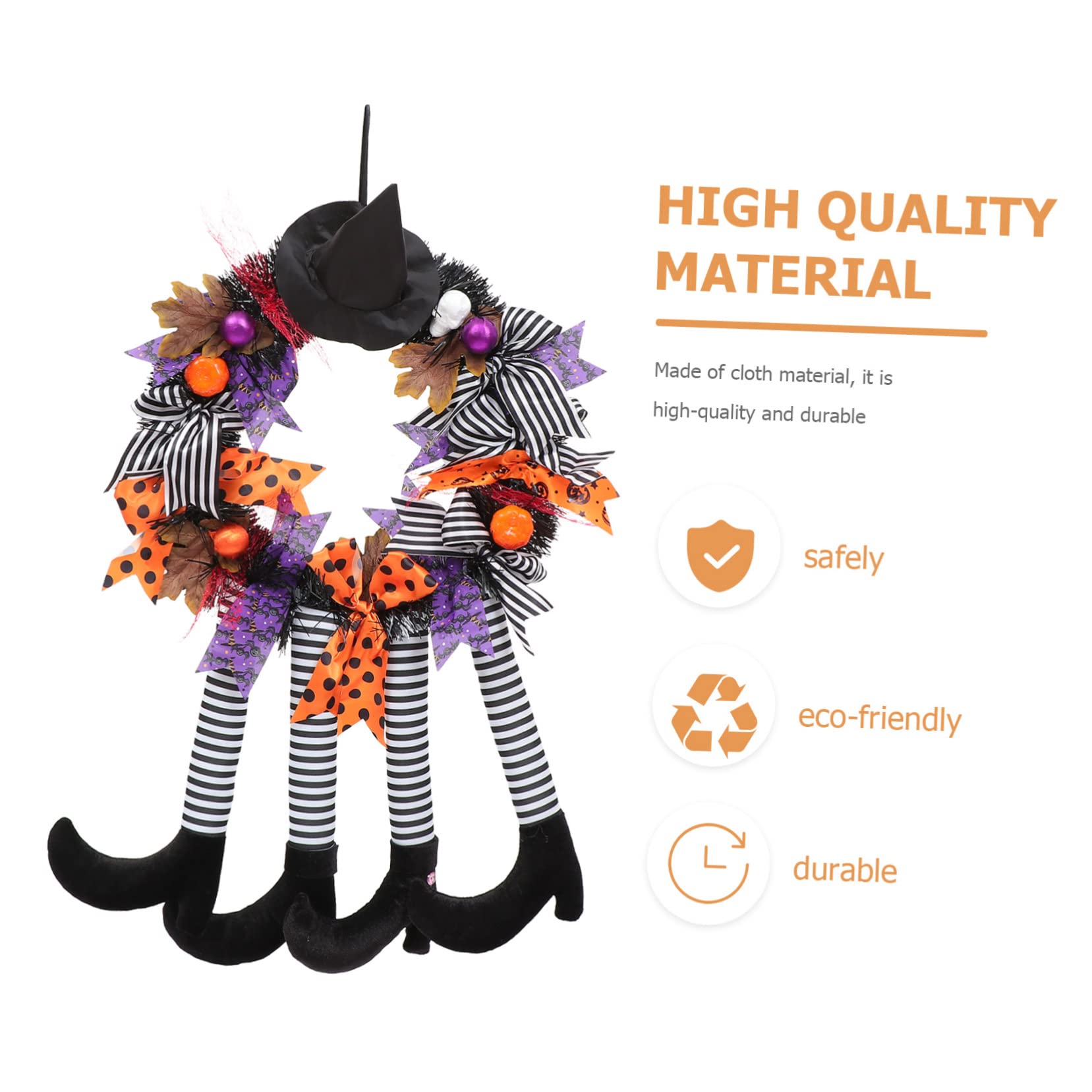 1stück Halloween-Kranz Mit Kürbis-Skelett- Hängende Wanddekoration Für Tür Gruselige Fotorequisiten Für Halloween-feiern Und Festlichkeiten Geeignet Für Innen Und