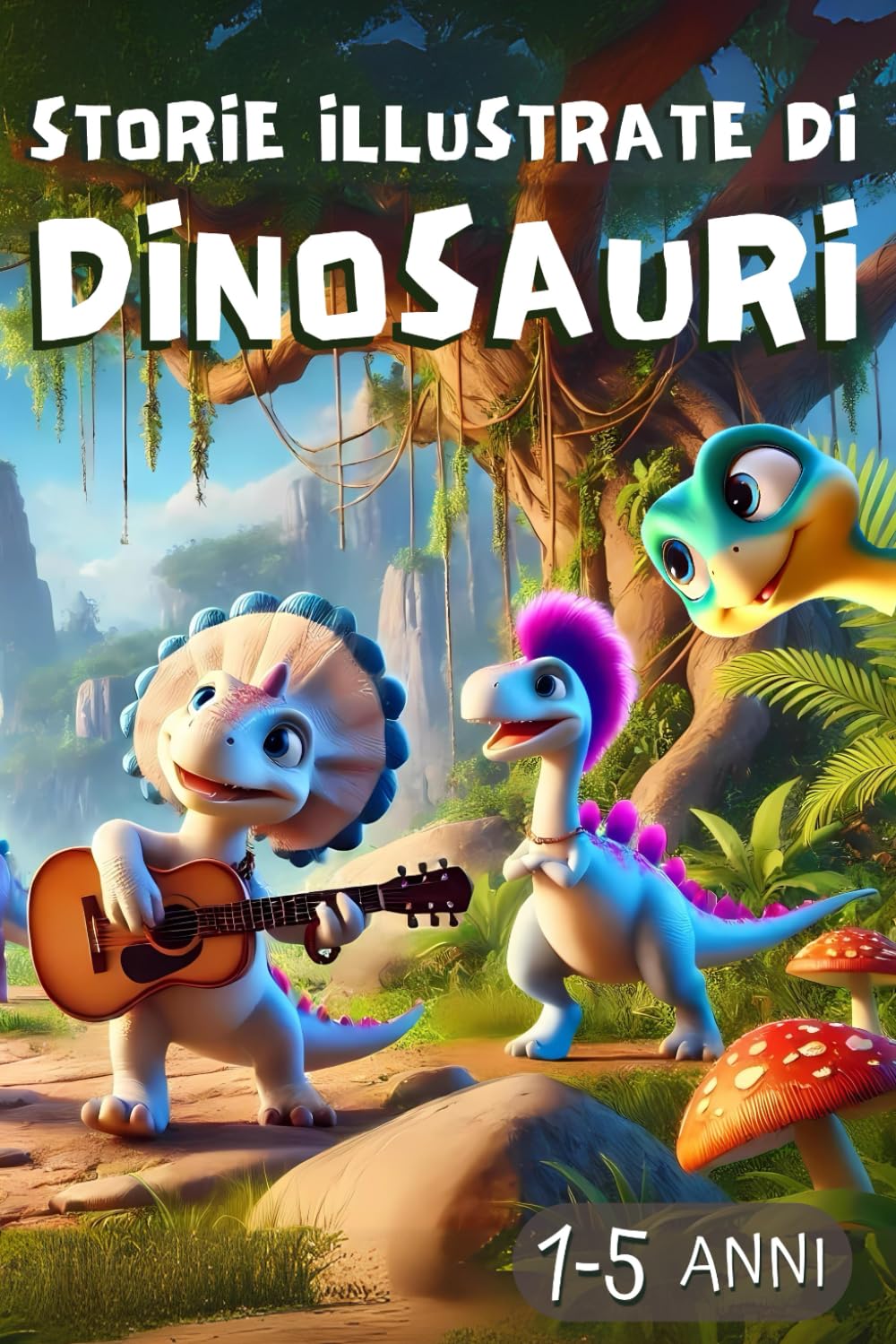 Storie Illustrate di Dinosauri: Libro per bambini 1 - 5 anni | Fantastica Ediz. a colori con immagini HD + Disegni da colorare (I Libri per Bambini di Chiara Fabris)