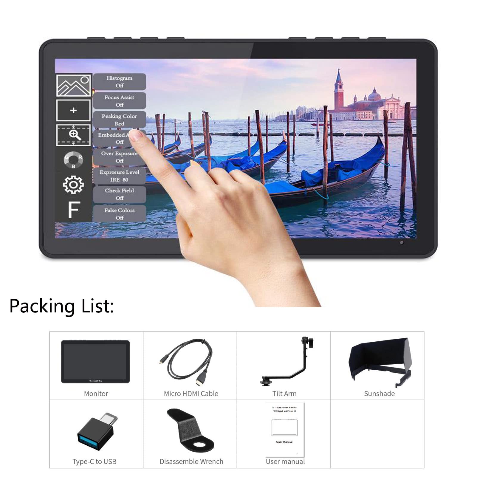 FEELWORLD F5 Pro V4 Monitor de campo de câmera DSLR com tela