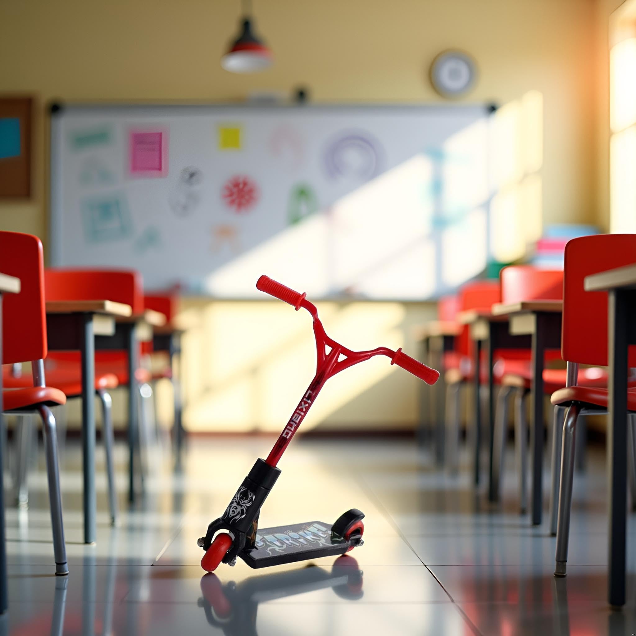 Mini scooter de dedo rojo, lindo mini monopatín de plástico para dedos de dedo deporte interactivo, accesorios de fotografía interactiva para dedos y bicicletas de dedo (1 unidad roja al azar) 5