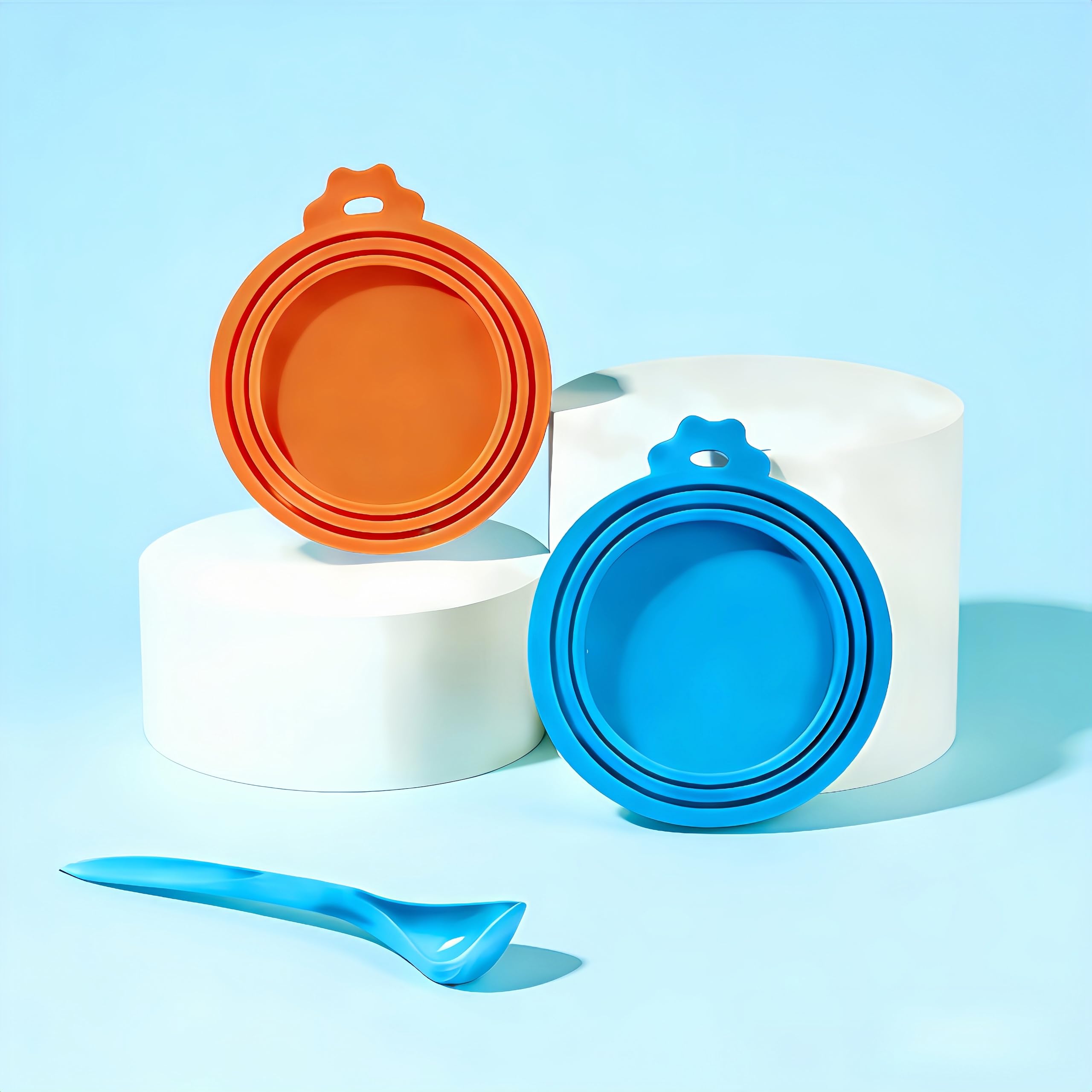 Lot de 3 couvercles universels en silicone pour boîtes de nourriture, adaptés pour le stockage de nourriture pour chat et chien, couvercles hermétiques, en silicone de qualité alimentaire