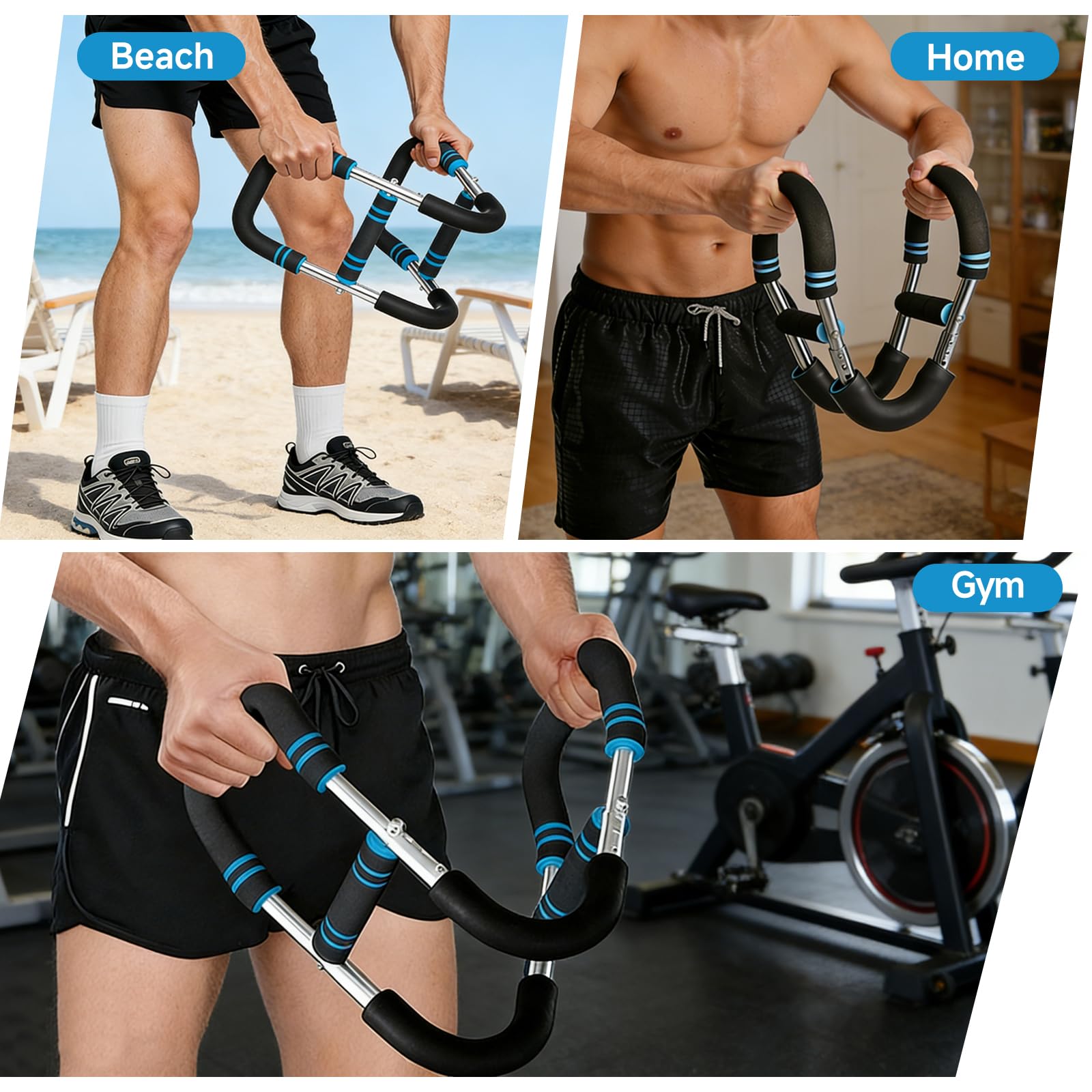 Twister Armtrainer, Appareil de Musculation Réglable (18KG-50KG), Portable Barre de Torsion avec Design Amovible, Entraînement Complet des Pectoraux, Bras et Avant-Bras à la Maison