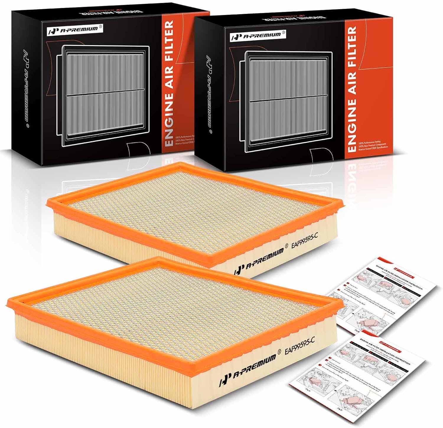 A-Premium 2-PC Engine Air Filter Compatible with Nissan Frontier 2020 2021 2022 2023 2024, 3.8L, Replace# 165469BT1A