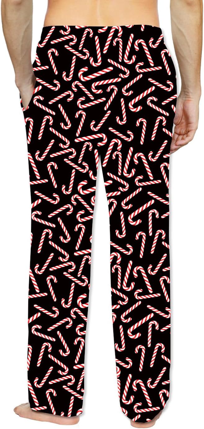 Mens Christmas Halloween Pajama Pants Sleep Bottoms Pj Pants with Pockets - Image 2