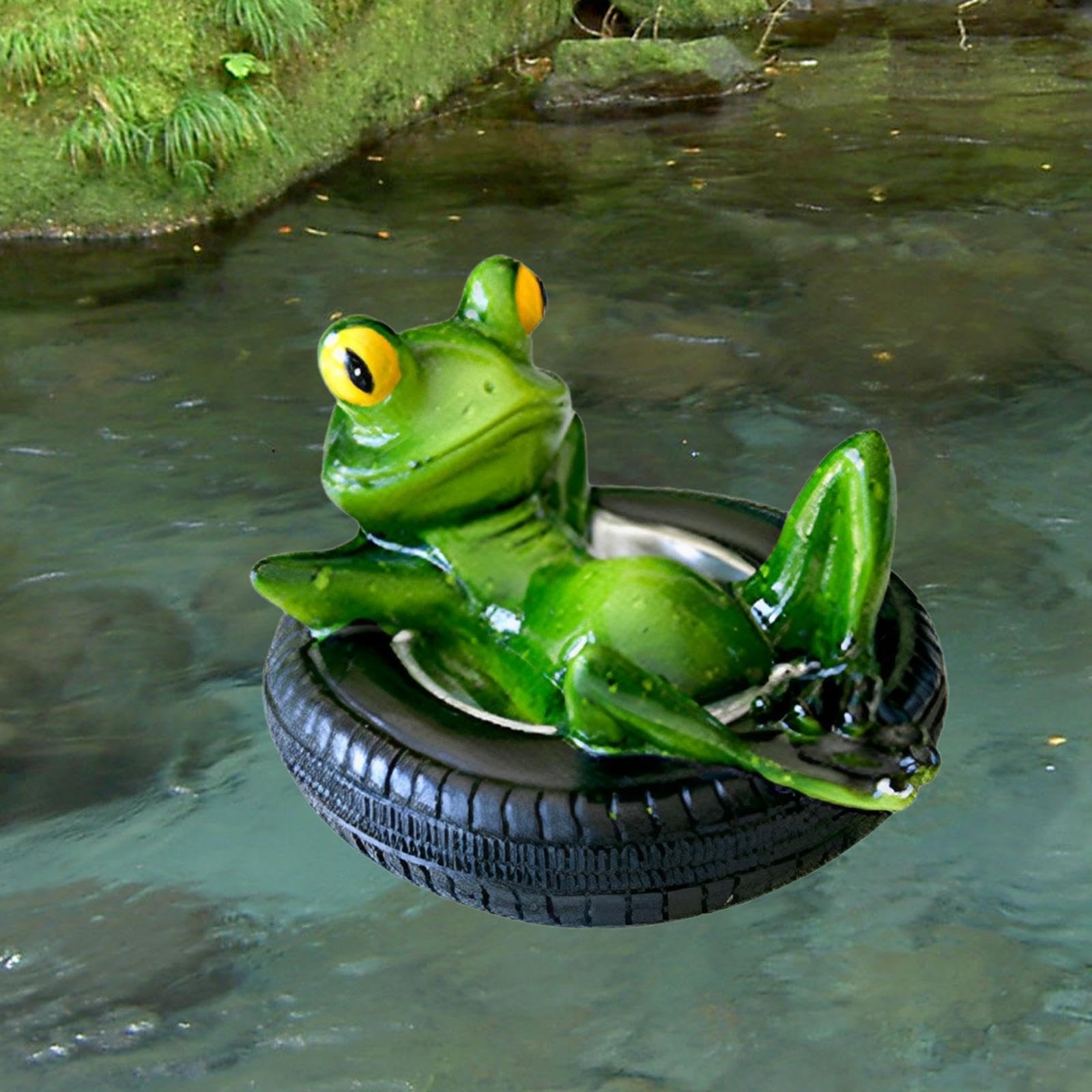 池に浮かぶカエルの置物 Amazon | ShengQuanHao 水の池に浮かぶカエルの彫刻, カエルの下