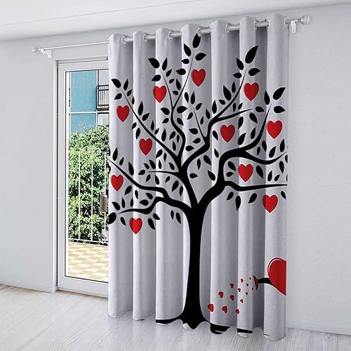 Miniatura 2 de Cortinas para el día de San Valentín para Sala Elegantes Modernas Cortinas de oscurecimiento de bermellón, 1 panel, 40 pulgadas de ancho x 47