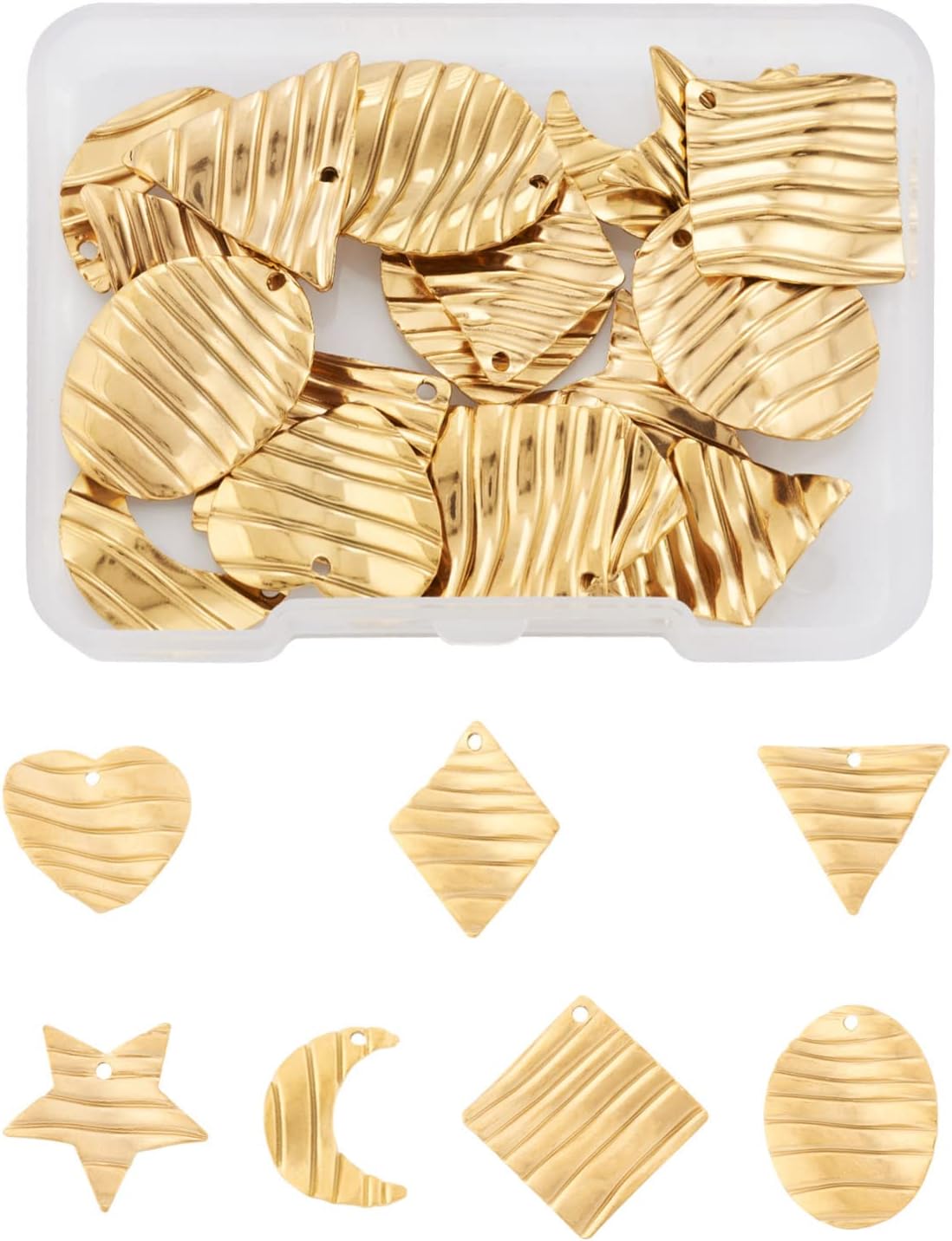 Pandahall Stainless Steel Charms Assorted Metal Pendants Star Moon Flower Animal Pendant for Bracelet Necklace Earrings Making