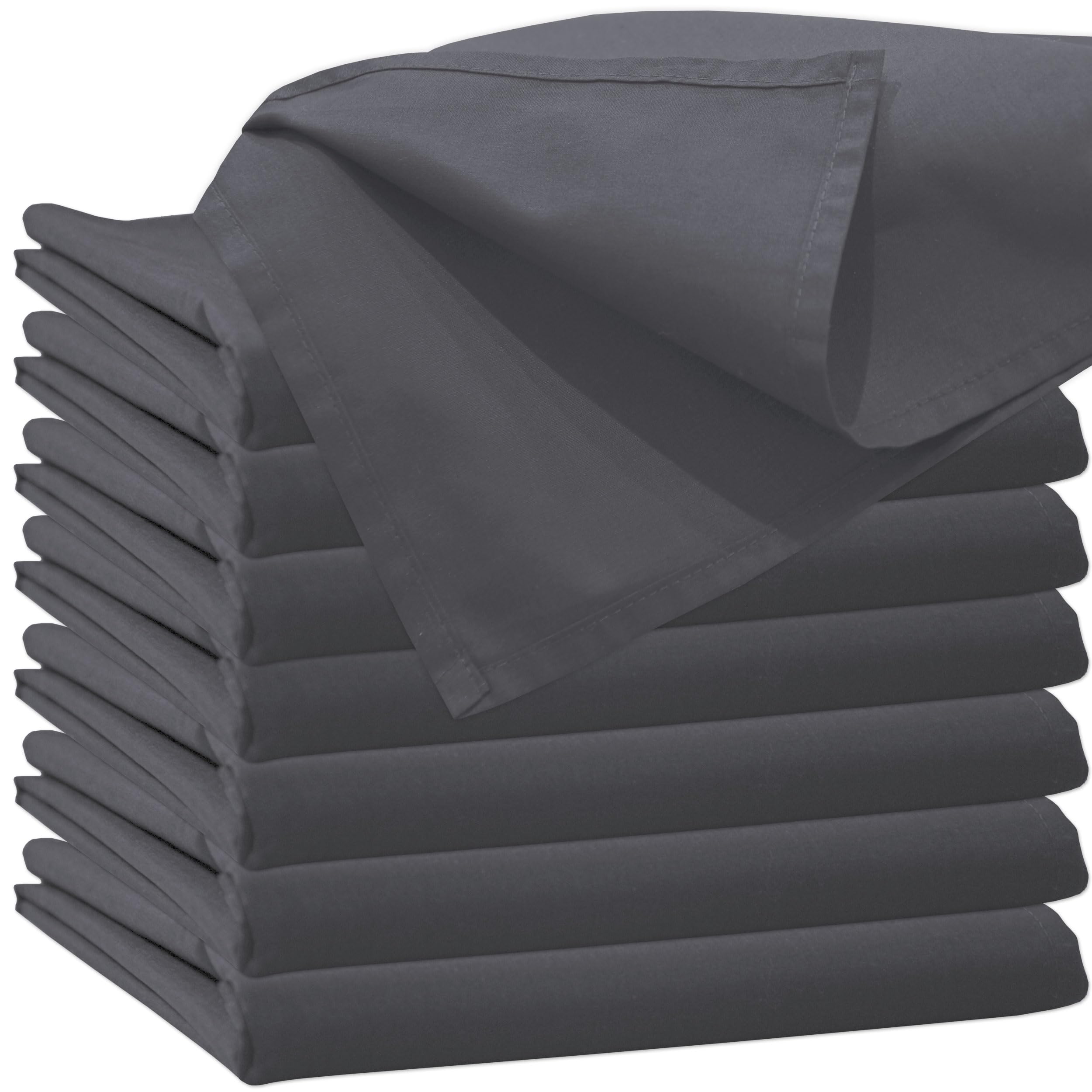 Glatte Bettlaken 180x200 cm ohne Gummizug Anthrazit Baumwolle | Einfache Klassische Hotel Betttuch ohne Spanngummi
