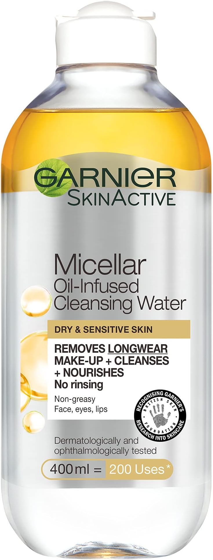 Garnier Micellar Cleansing Water, Oil-Infused, 400ml (Packing May Vary).